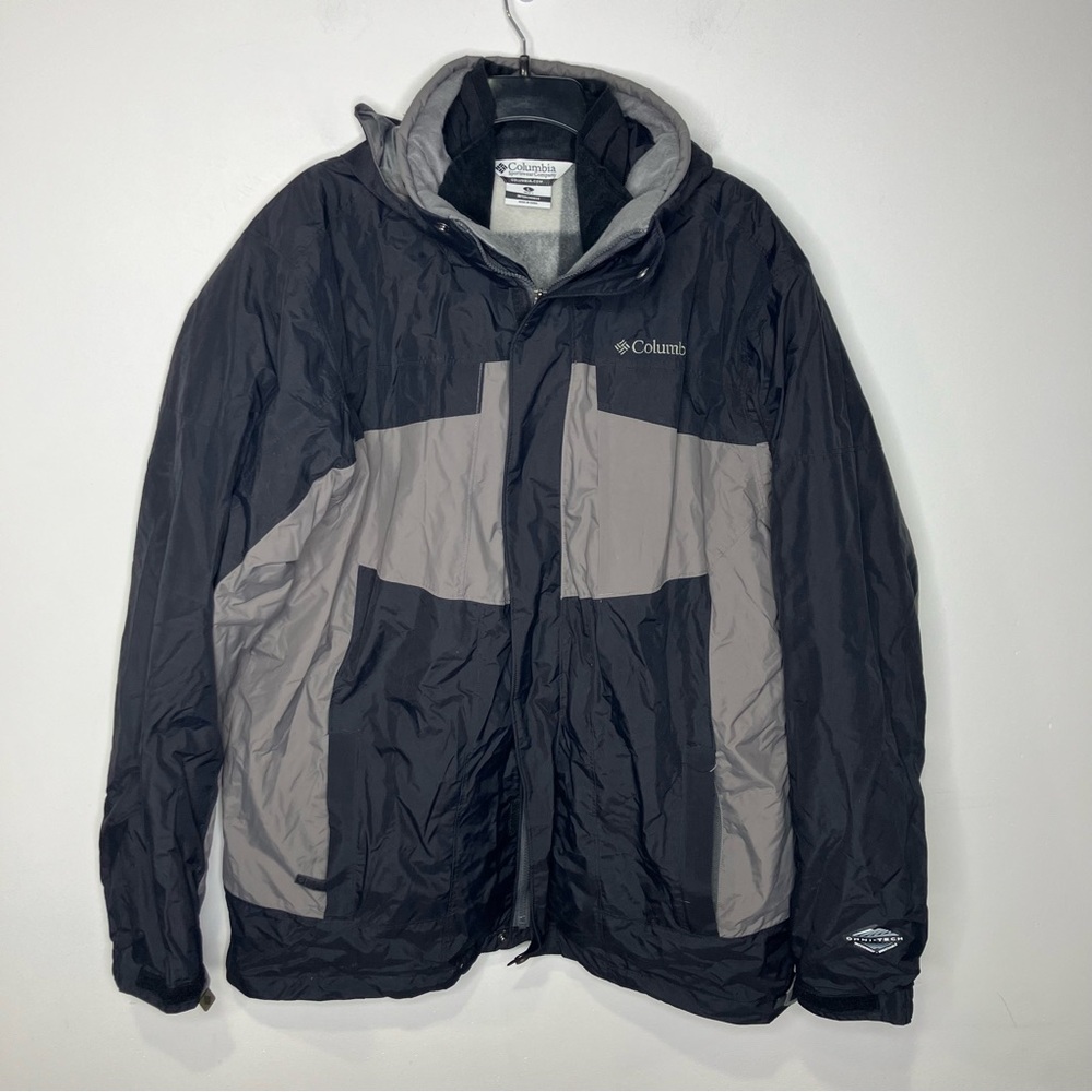 Columbia interchange 2 in 1 coat black gray buffalo plaid men’s size large